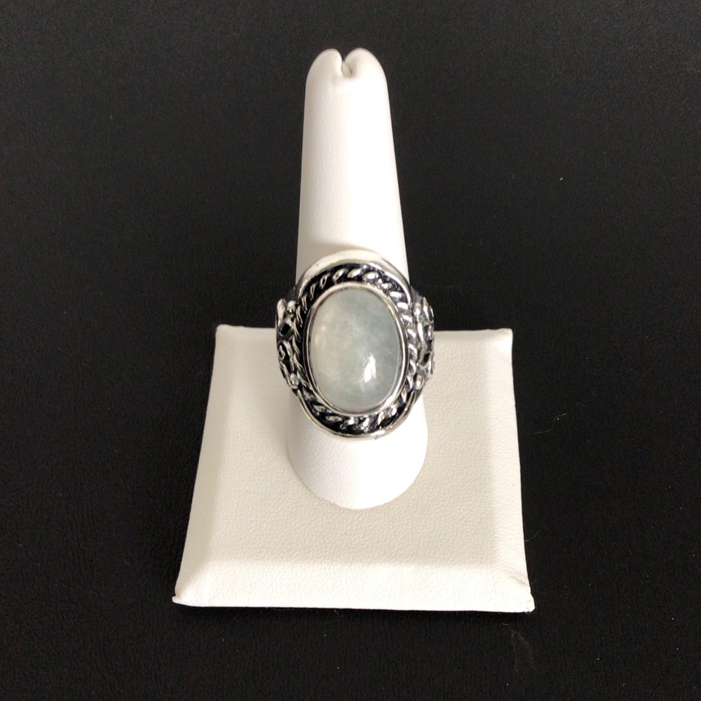 Vintage Sterling Silver Moonstone Ring Size 10